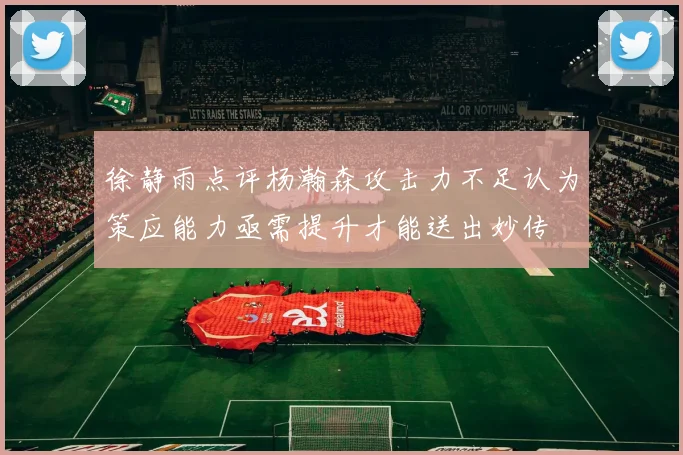 徐静雨点评杨瀚森攻击力不足认为策应能力亟需提升才能送出妙传